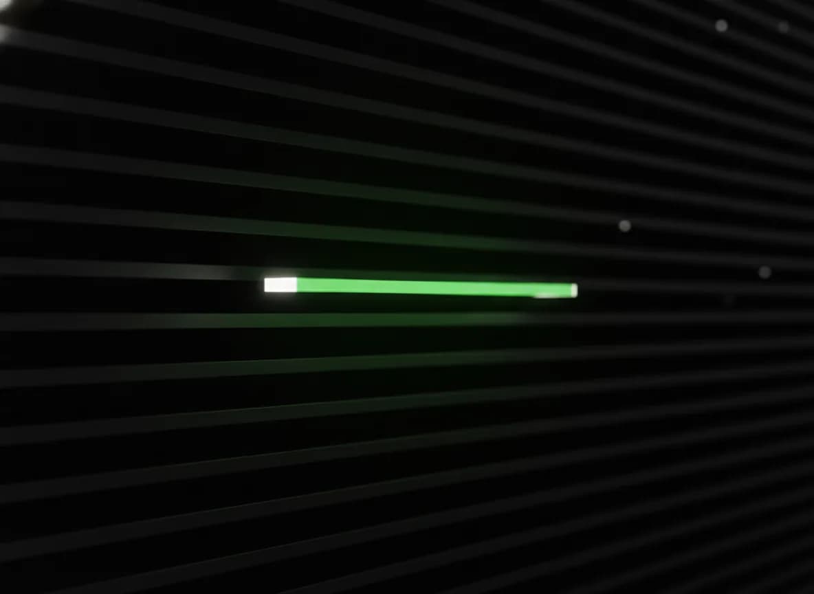 A single brightly lit band of readable rows held inside a vast dark wall of data.